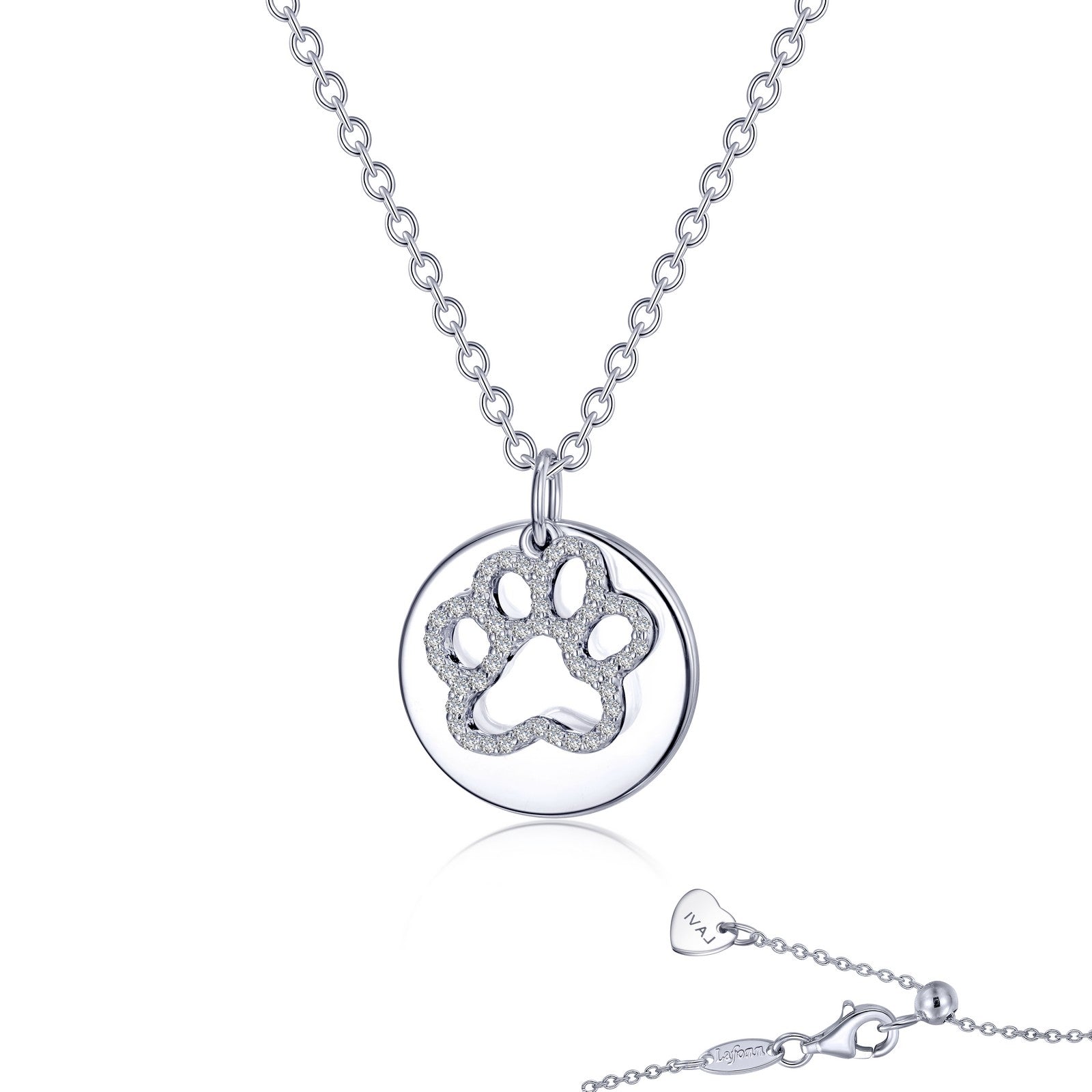 paw print disc necklace