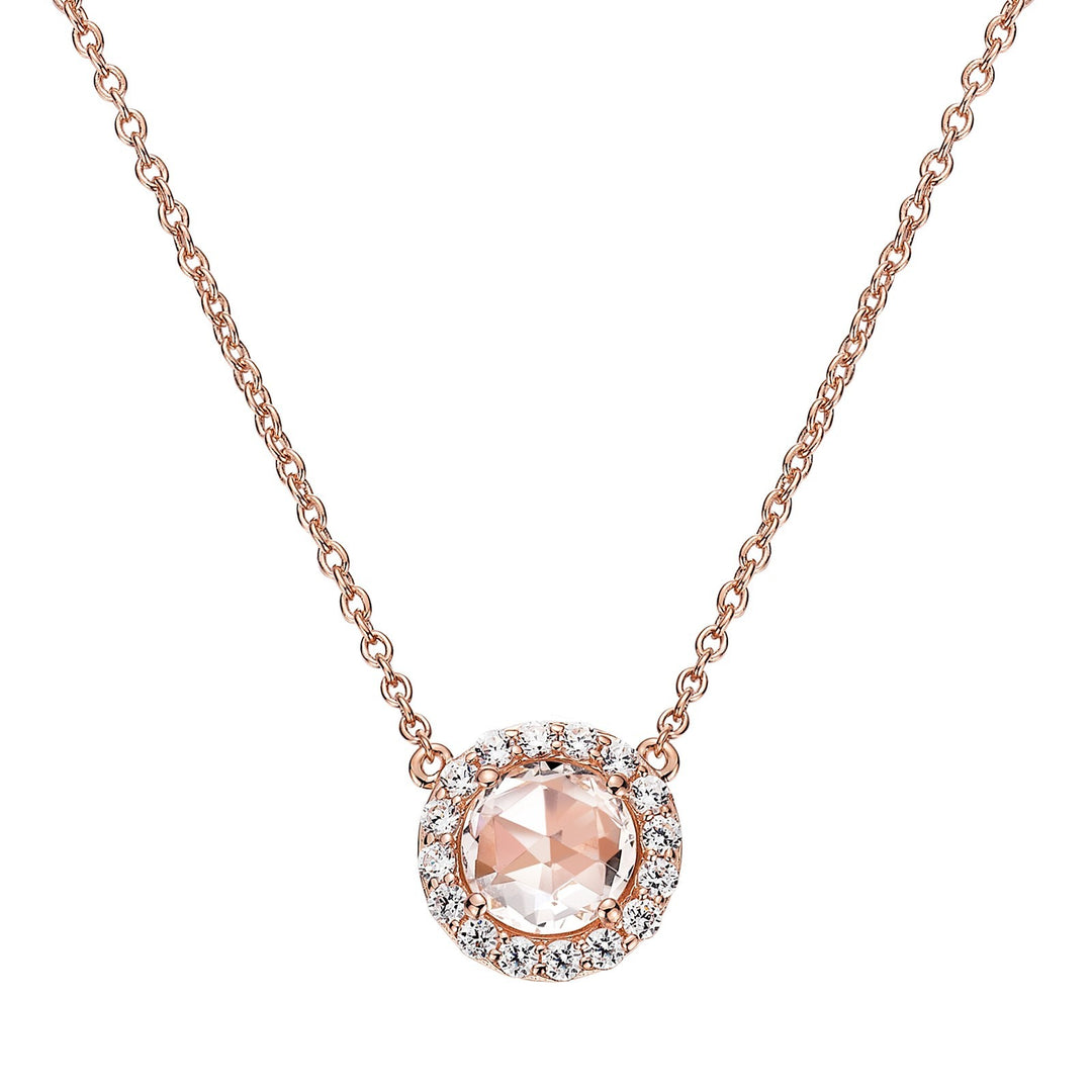 rose cut halo necklace