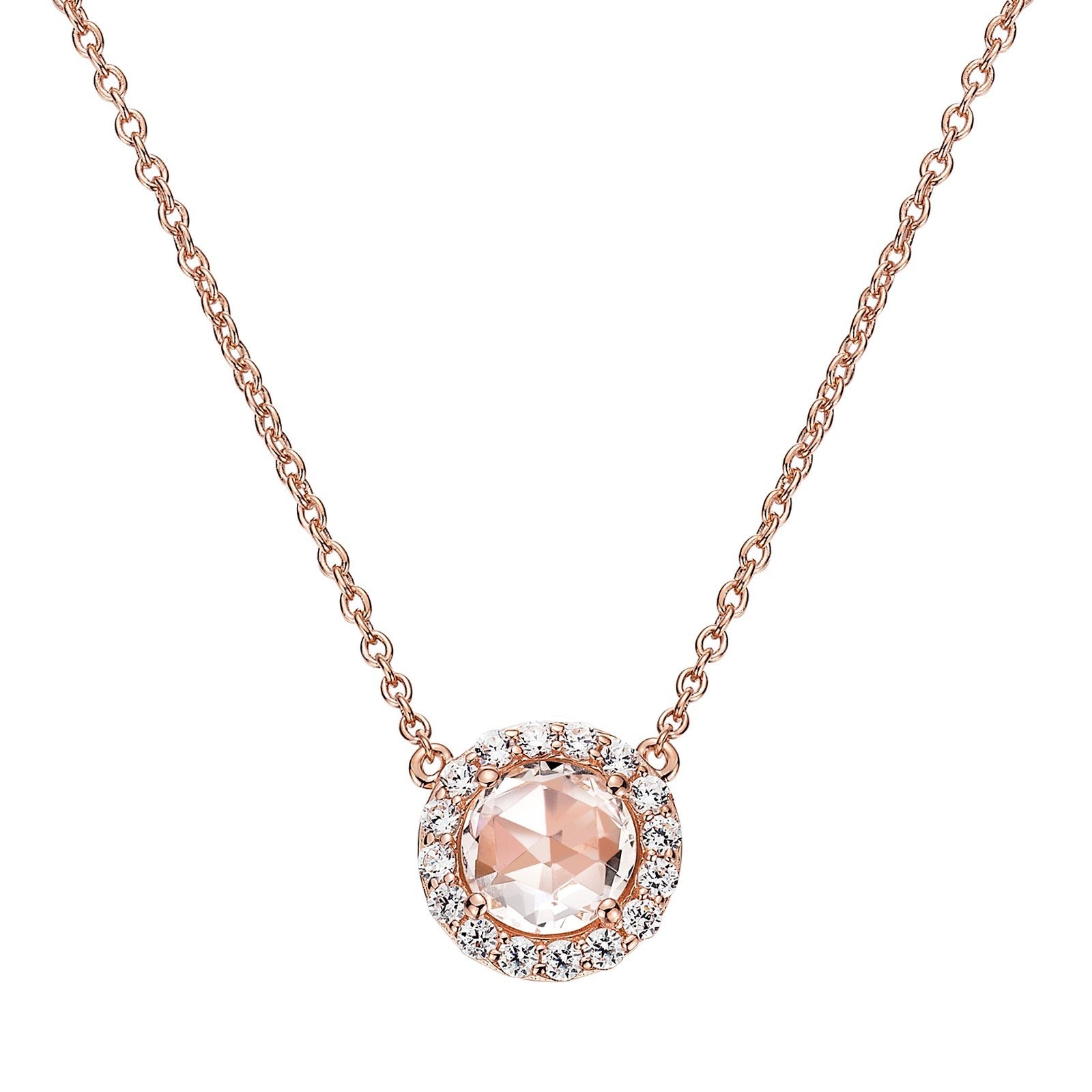 rose cut halo necklace