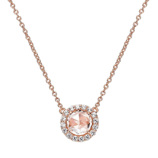 rose cut halo necklace