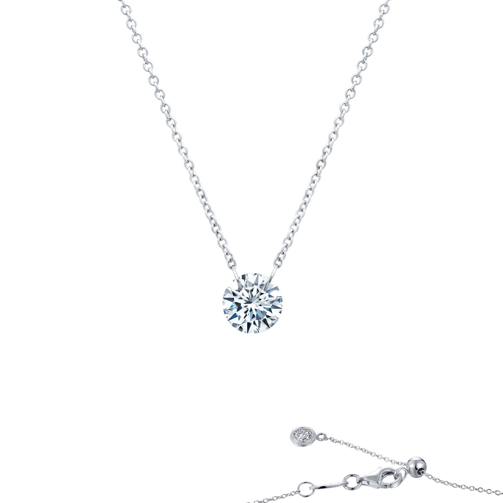 frameless solitaire necklace
