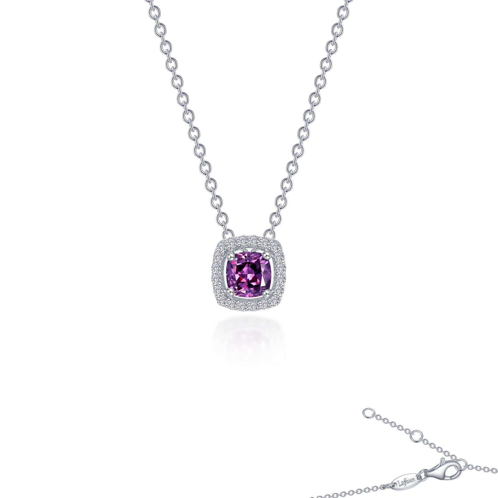 0 76 ctw cushion cut halo necklace
