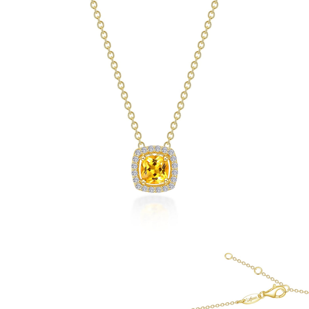 0.76 CTW Cushion-Cut Halo Necklace