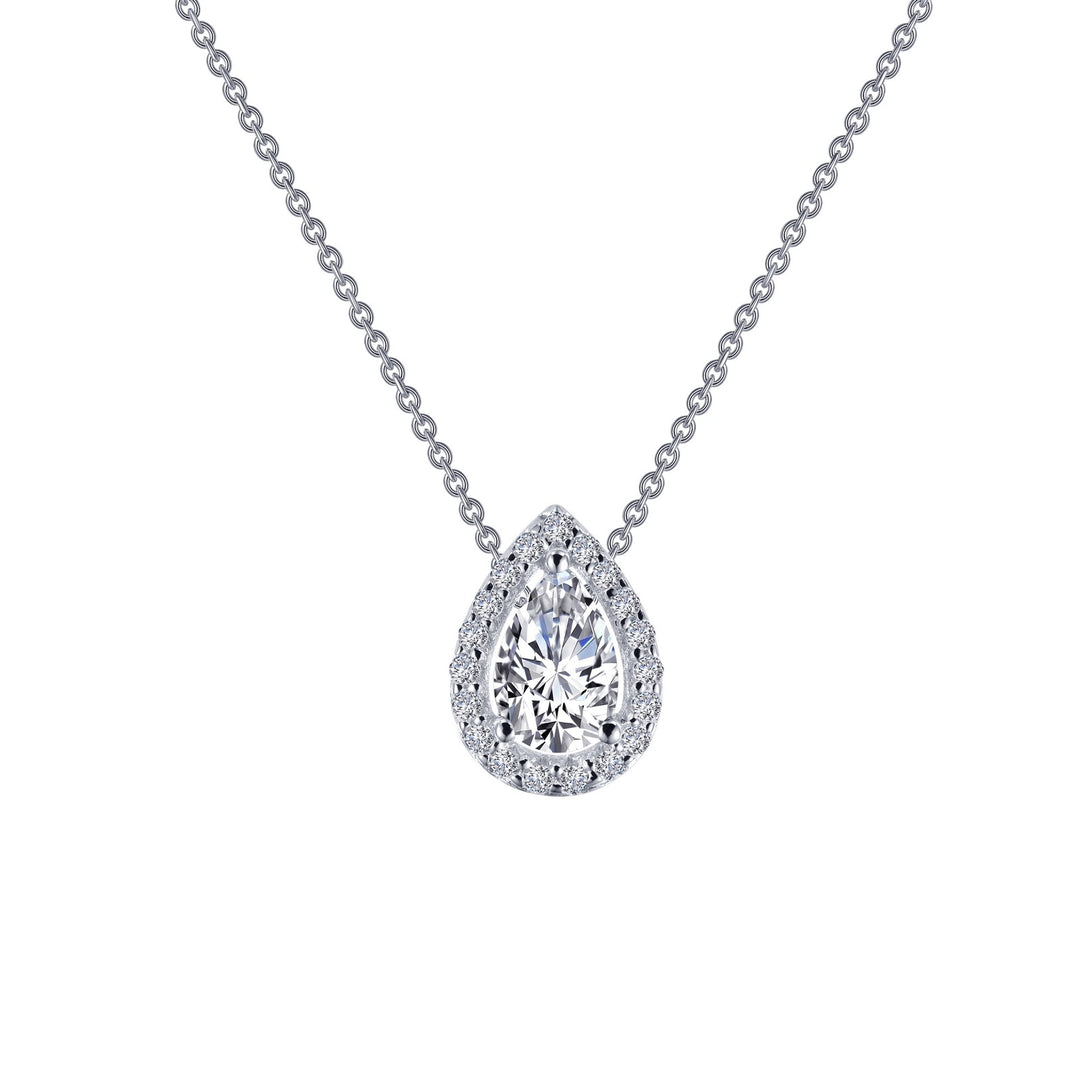 pear shaped halo necklace 1
