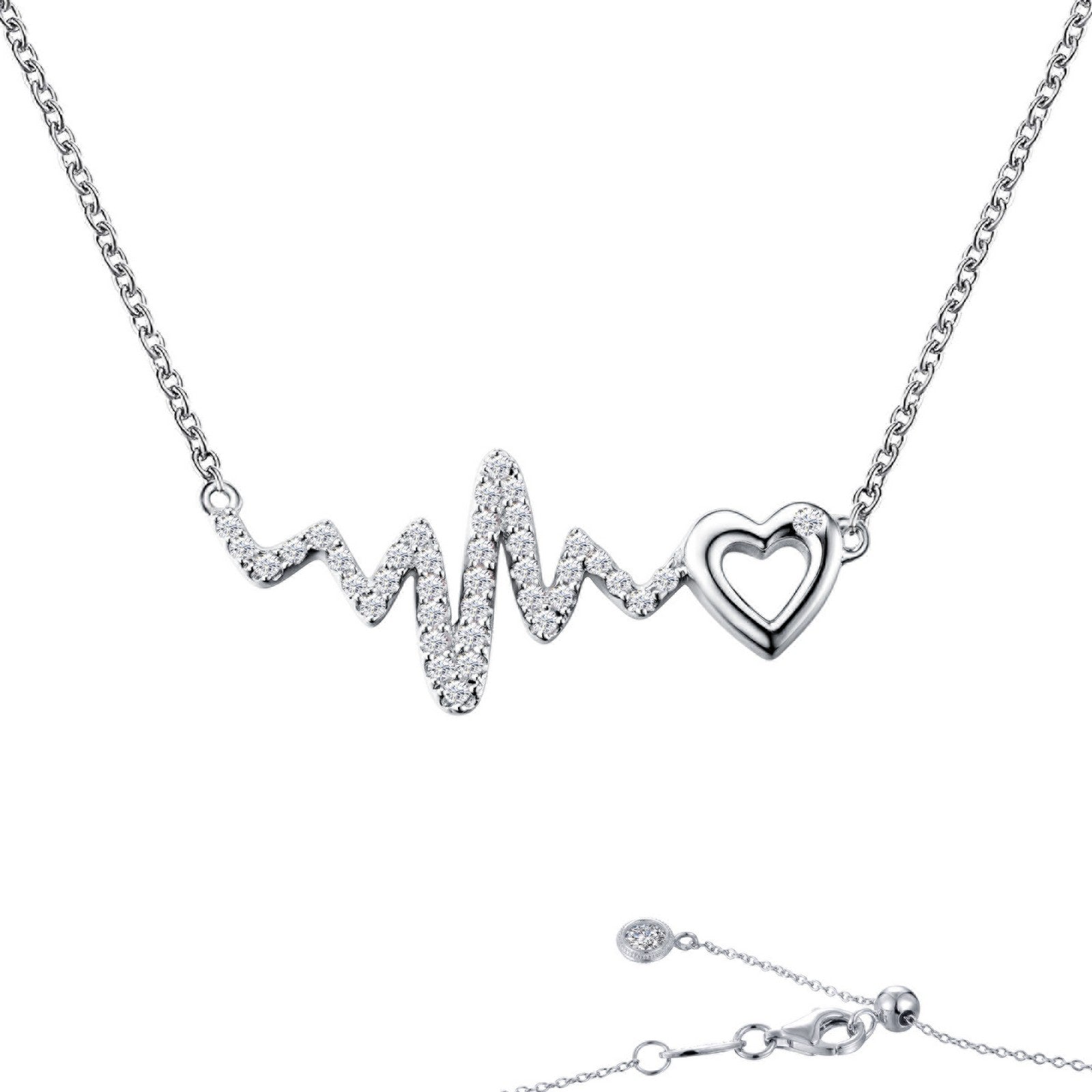 heart heartbeat necklace