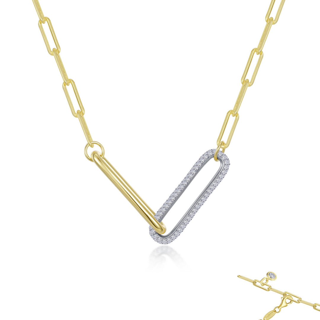2 tone paperclip necklace 1