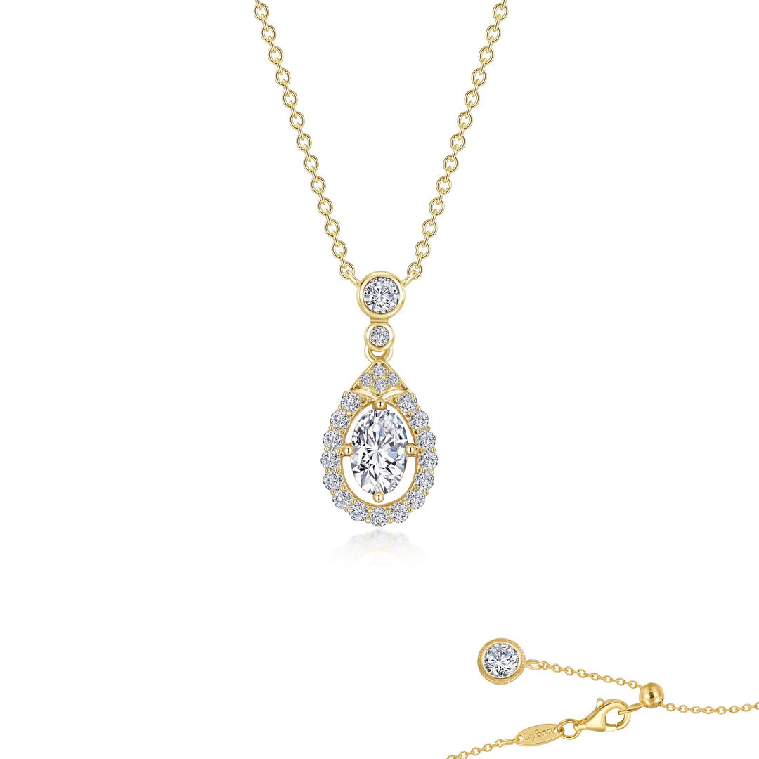 oval halo necklace
