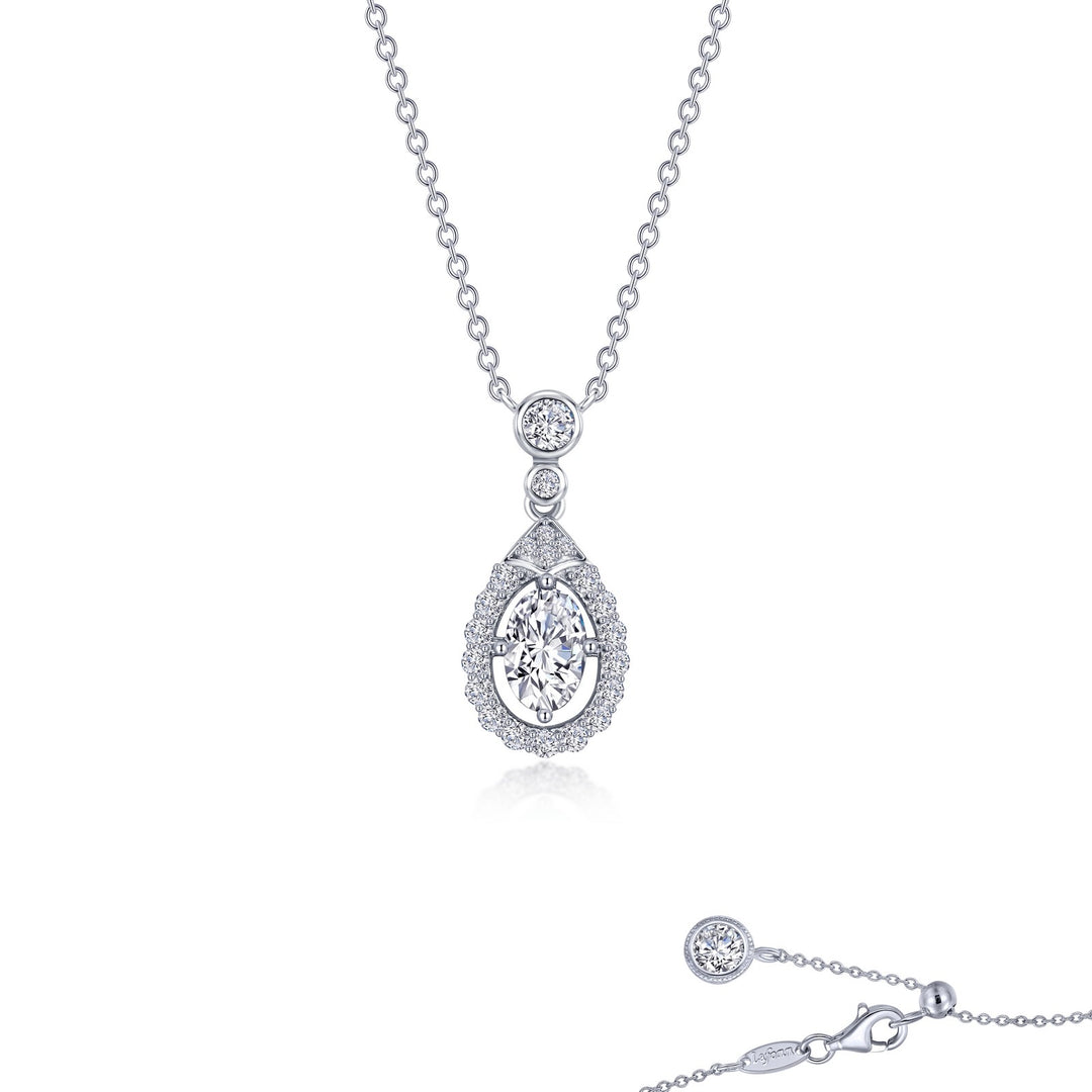 oval halo necklace 1