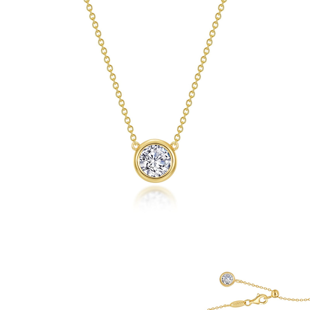 0 45 ctw bezel set solitaire necklace