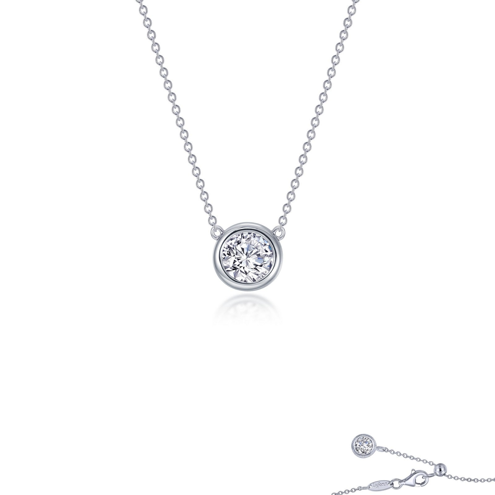 0 45 ctw bezel set solitaire necklace 1