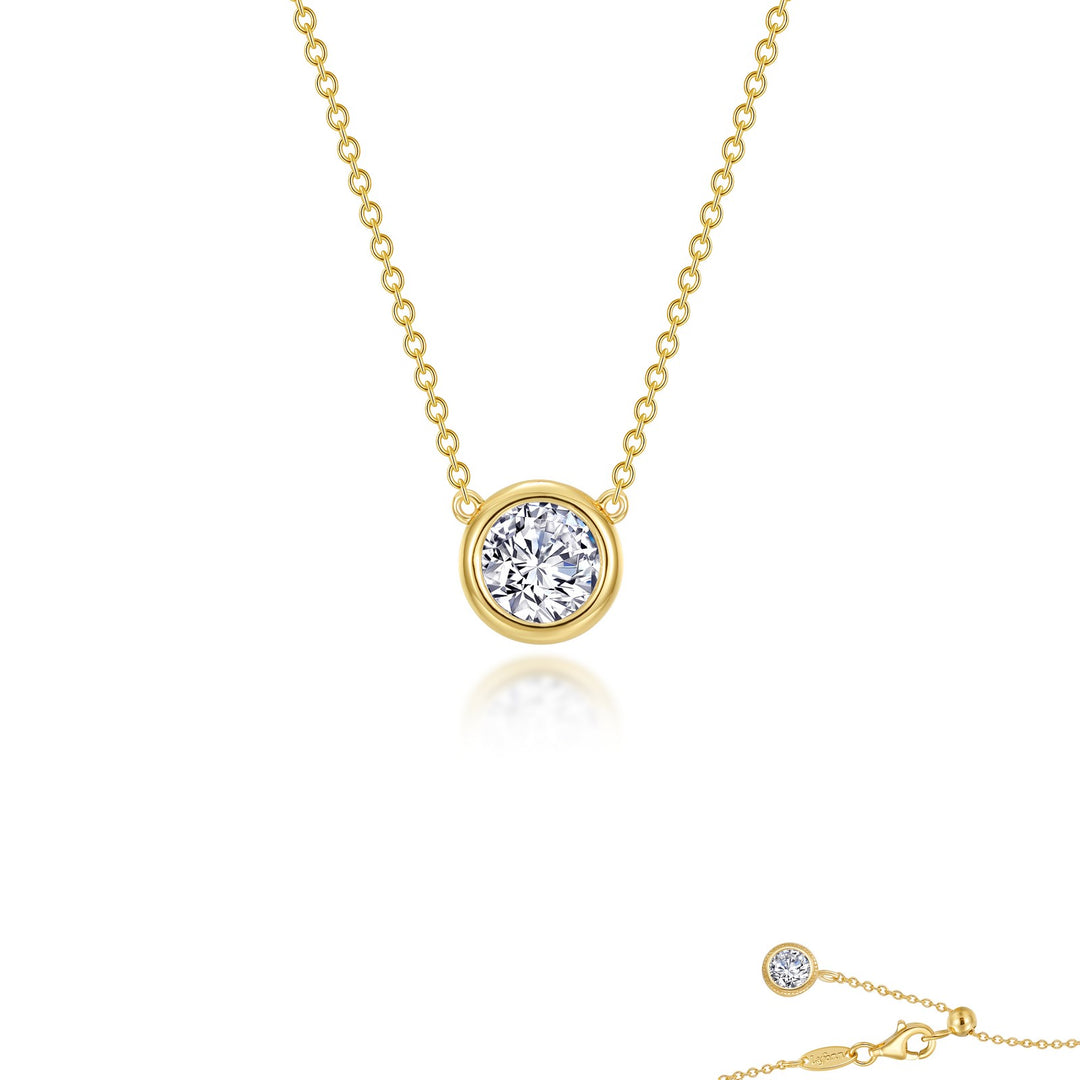0 5 ctw bezel set solitaire necklace