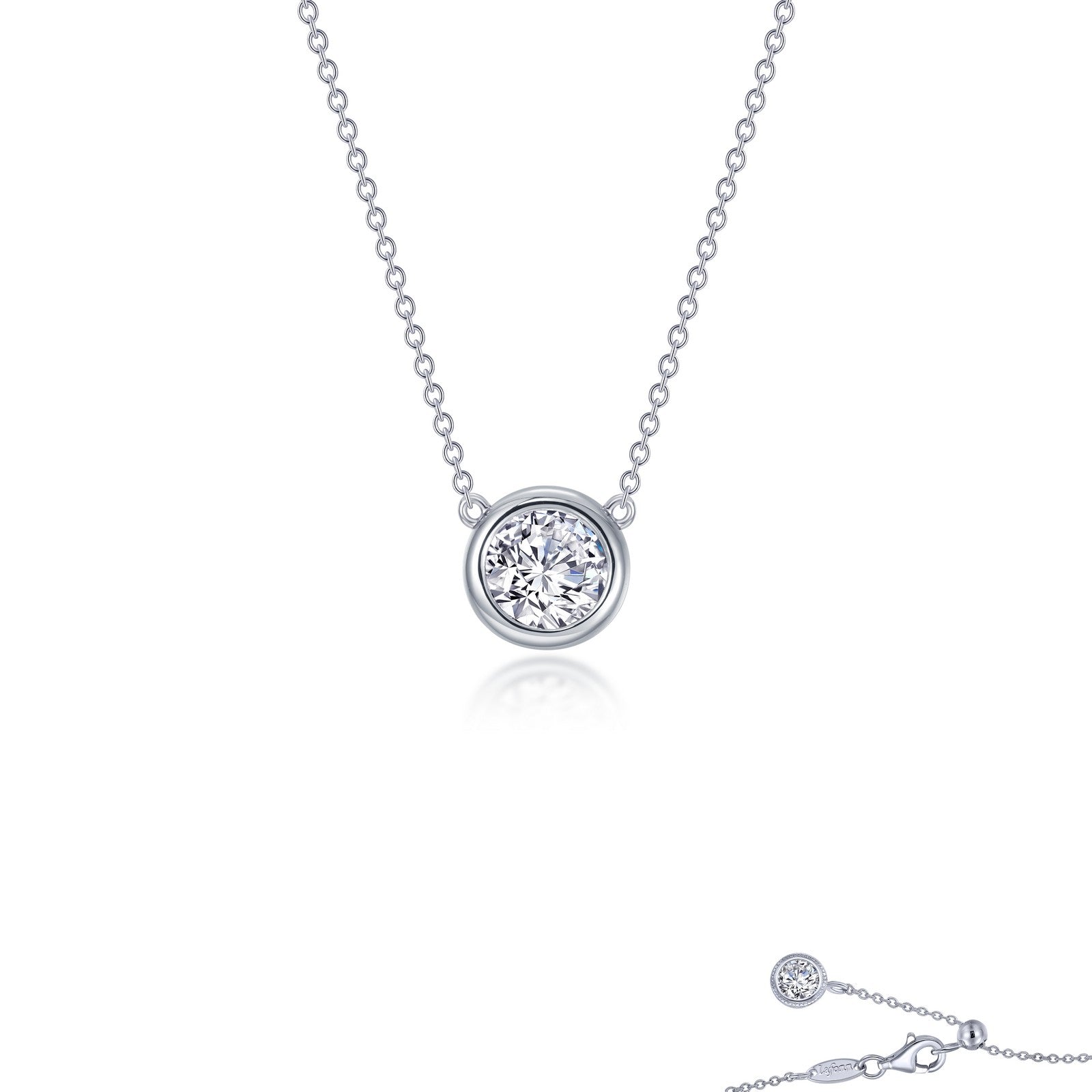 0 5 ctw bezel set solitaire necklace 1