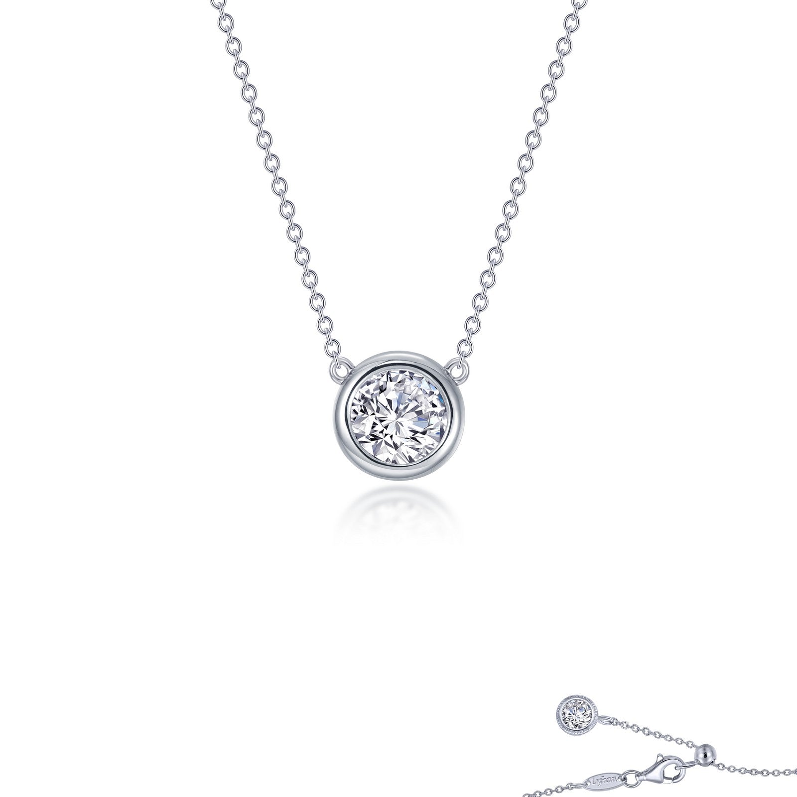 0 6 ctw bezel set solitaire necklace 1