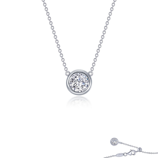 0 6 ctw bezel set solitaire necklace 1