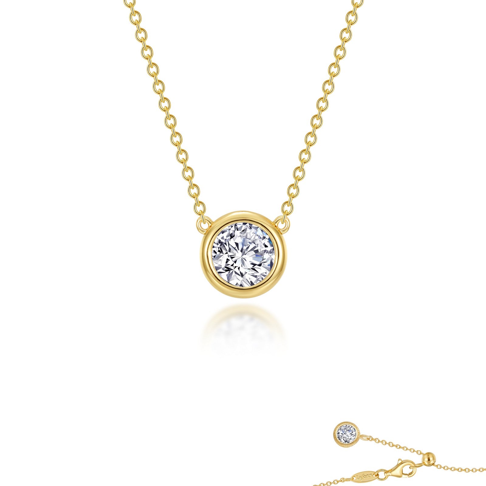 0 7 ctw bezel set solitaire necklace