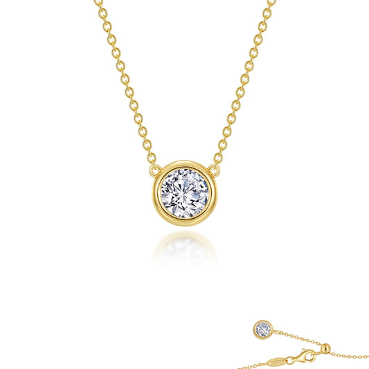 0 7 ctw bezel set solitaire necklace