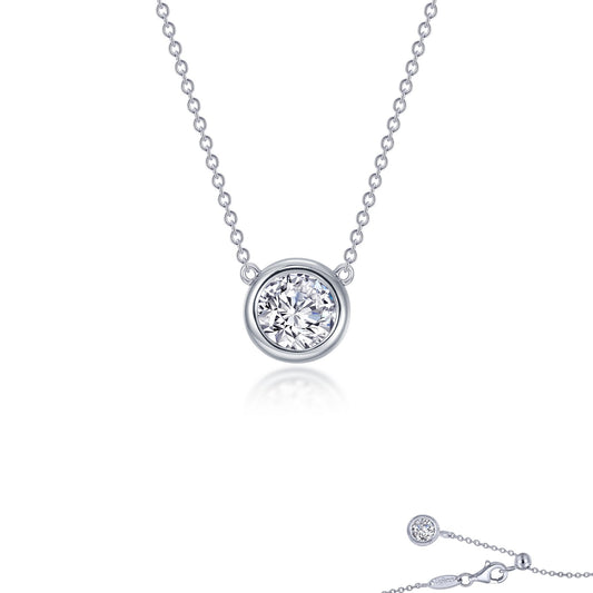 0 7 ctw bezel set solitaire necklace 1