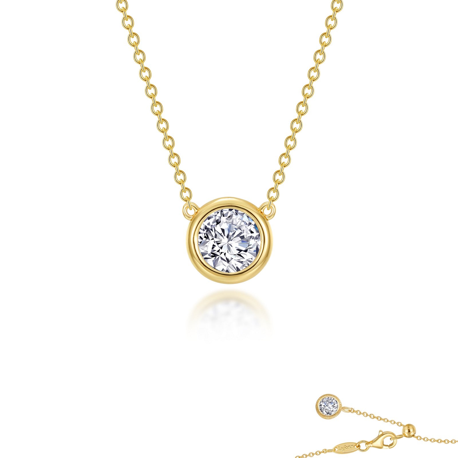1 1 ctw bezel set solitaire necklace