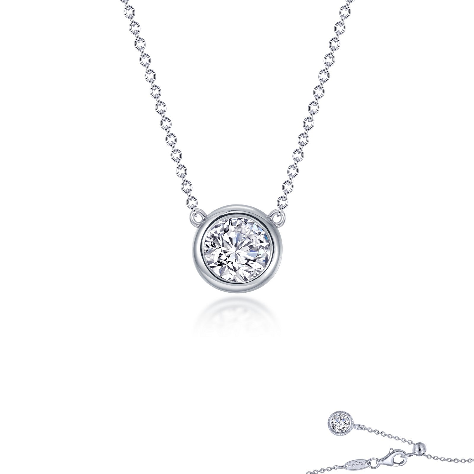 1 1 ctw bezel set solitaire necklace 1