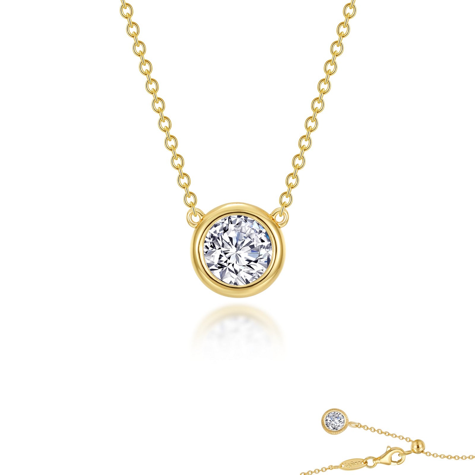 1 25 ctw bezel set solitaire necklace
