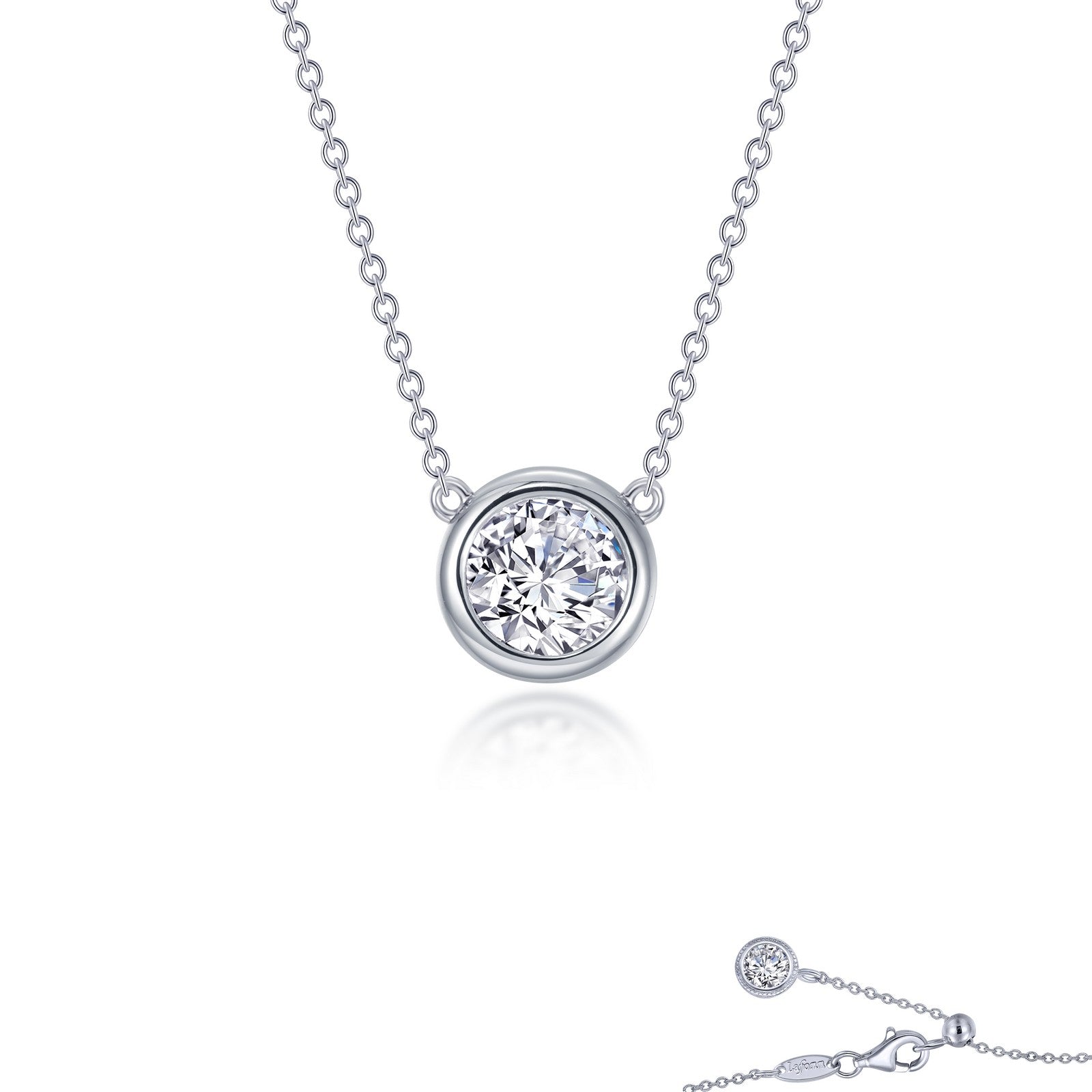 1 25 ctw bezel set solitaire necklace 1