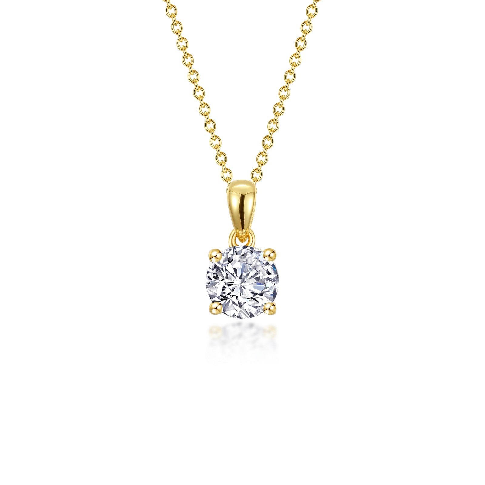 1 25 ctw 4 prong solitaire necklace