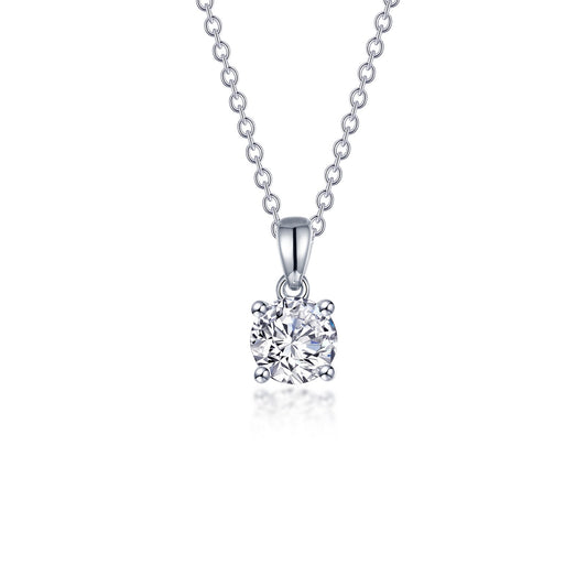 1 25 ctw 4 prong solitaire necklace 1
