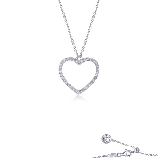 0 79 ctw pave open heart necklace