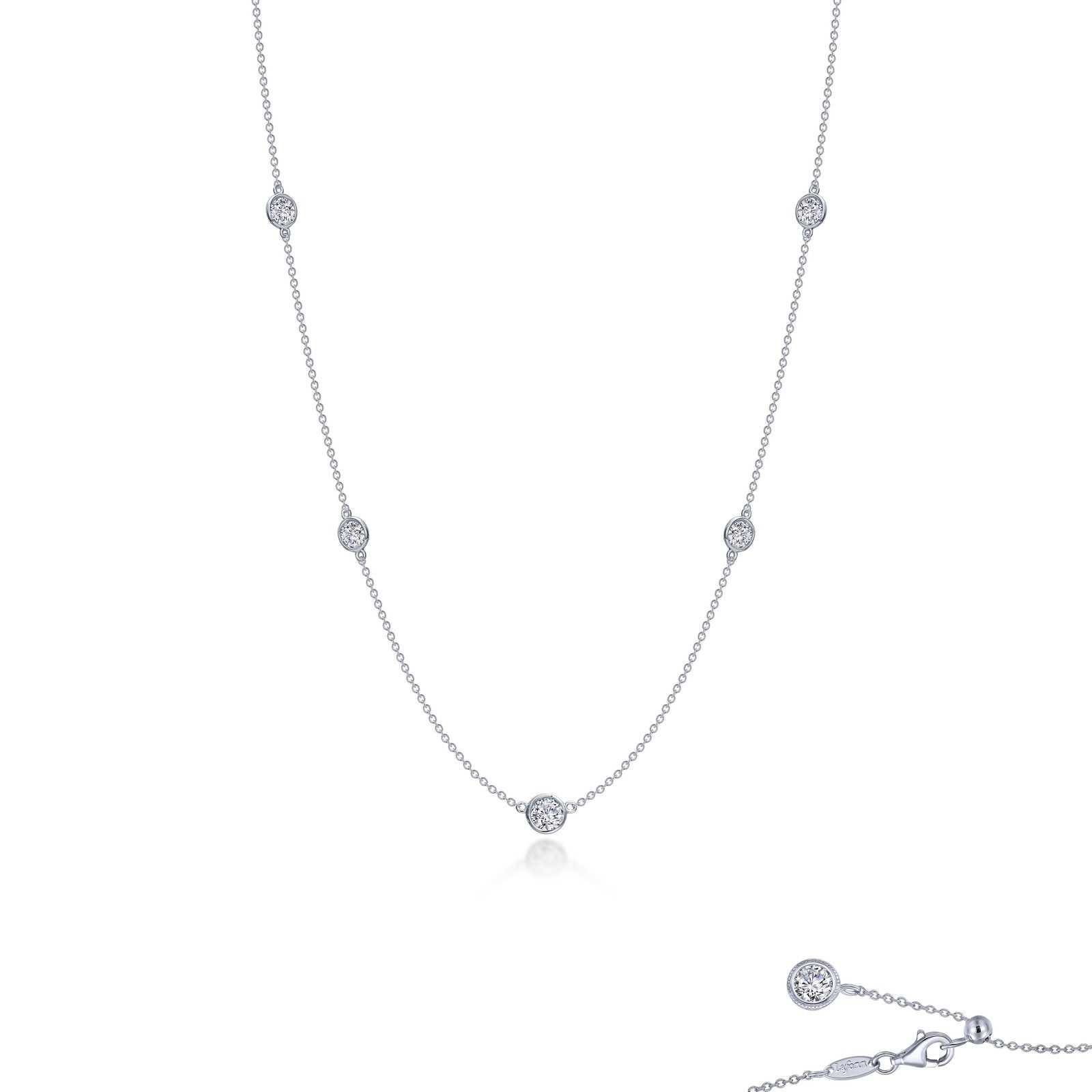 bezel set station necklace