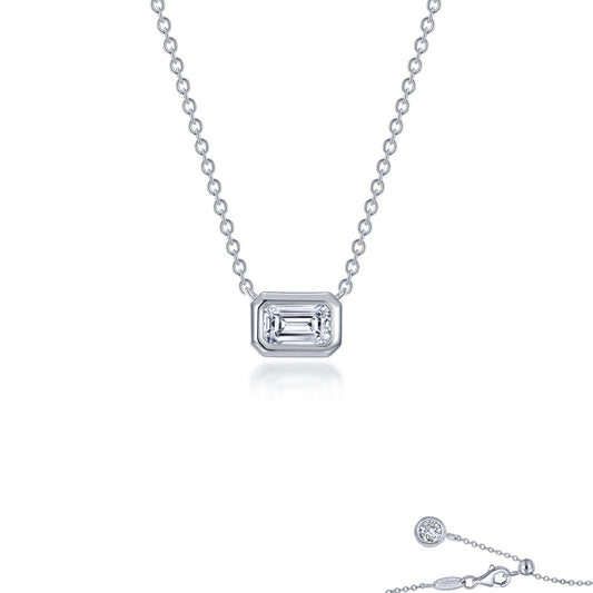 east west bezel set emerald cut solitaire choker necklace