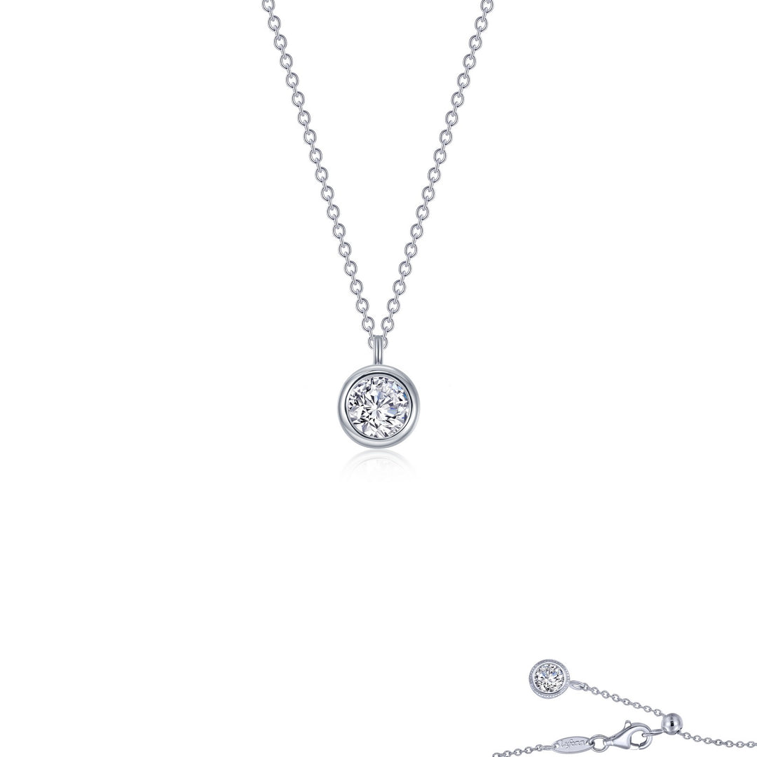 bezel set solitaire choker necklace