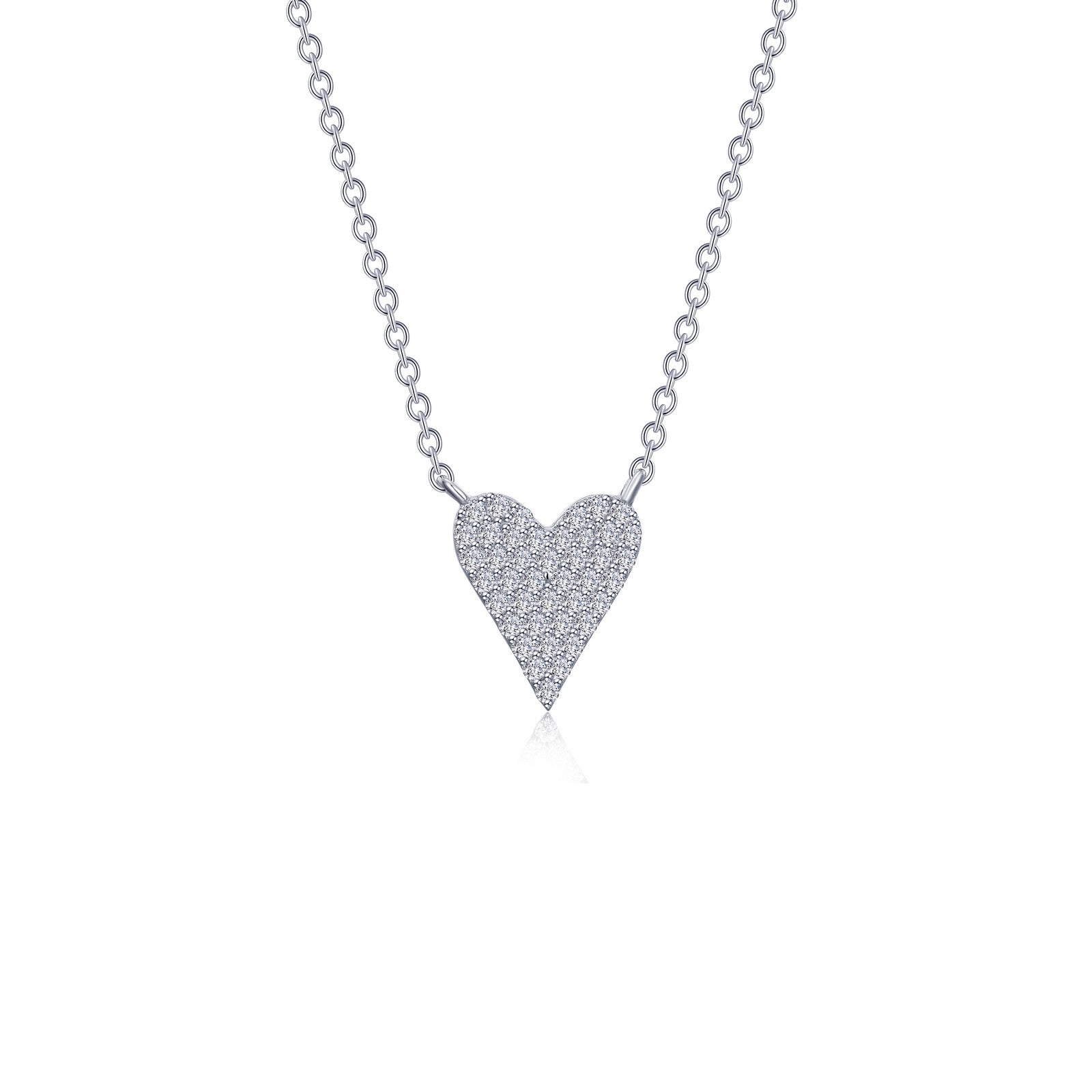 pave heart necklace