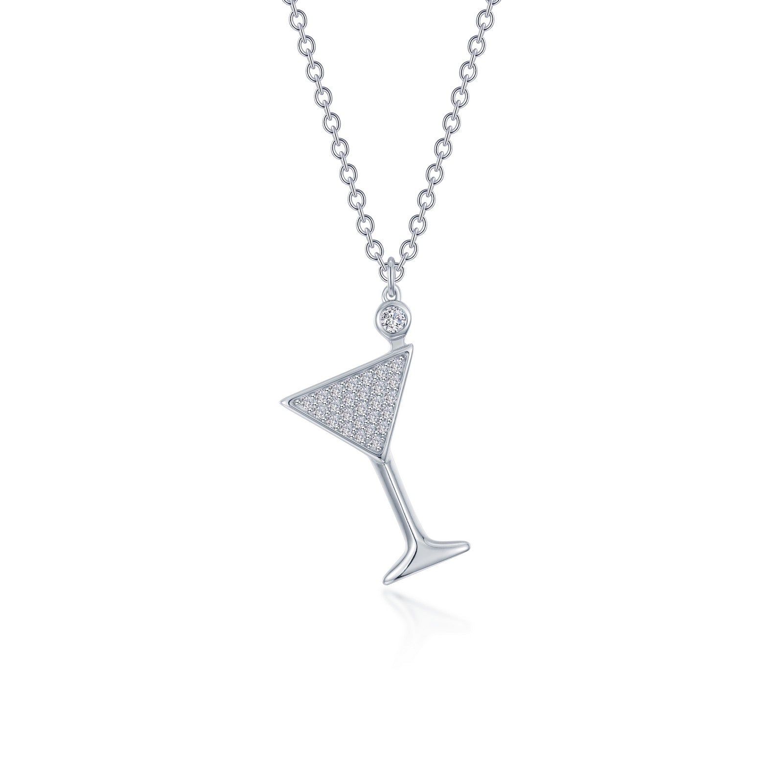 pave martini glass necklace 1