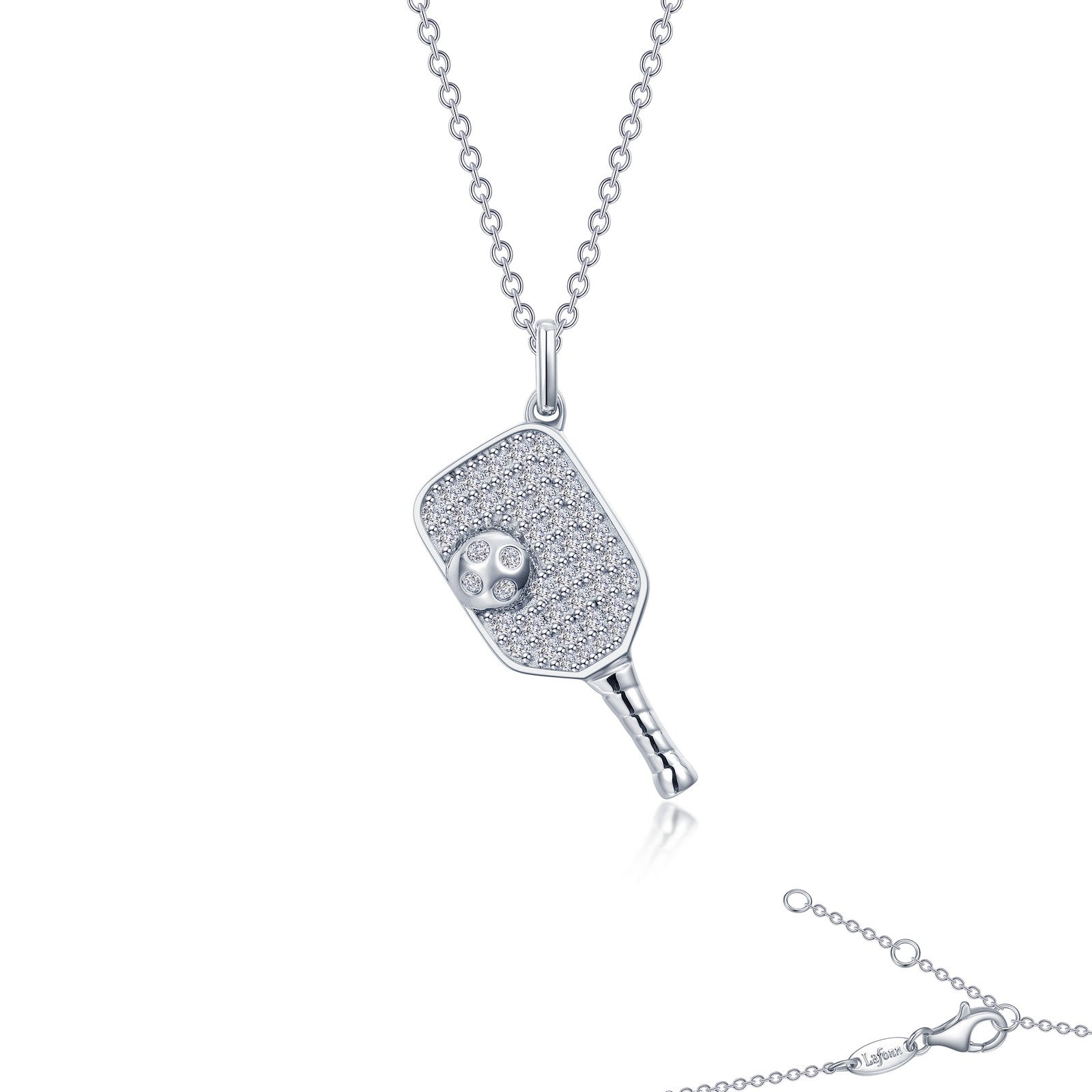 pickleball paddle and ball necklace