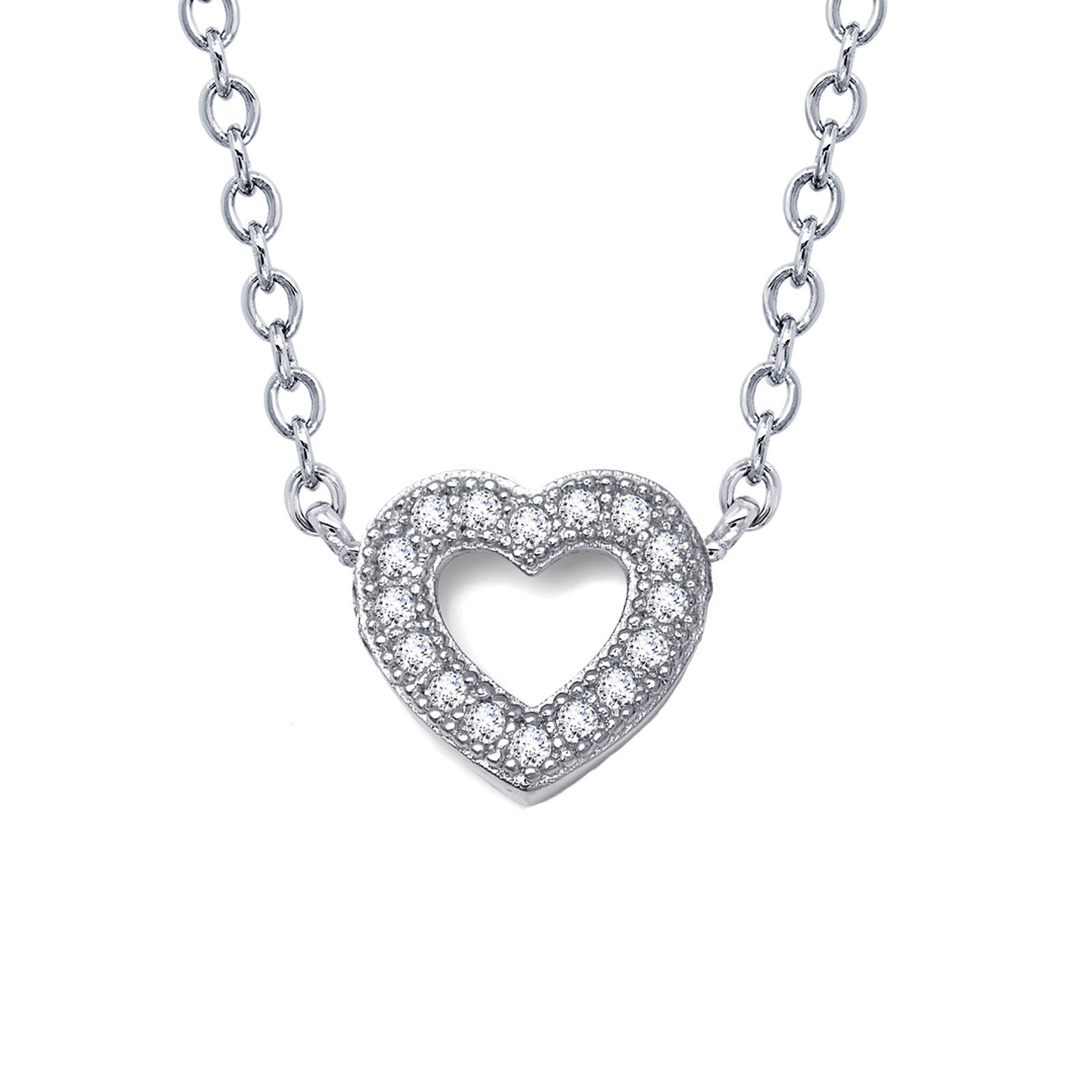 0 18 ctw open heart necklace
