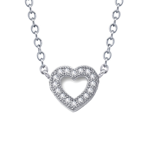 0 18 ctw open heart necklace