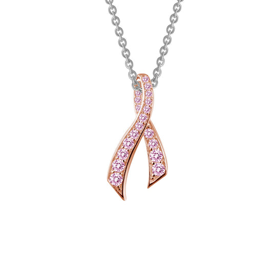pink ribbon pendant necklace