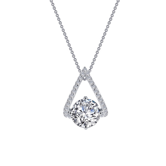 trapeze solitaire pendant necklace