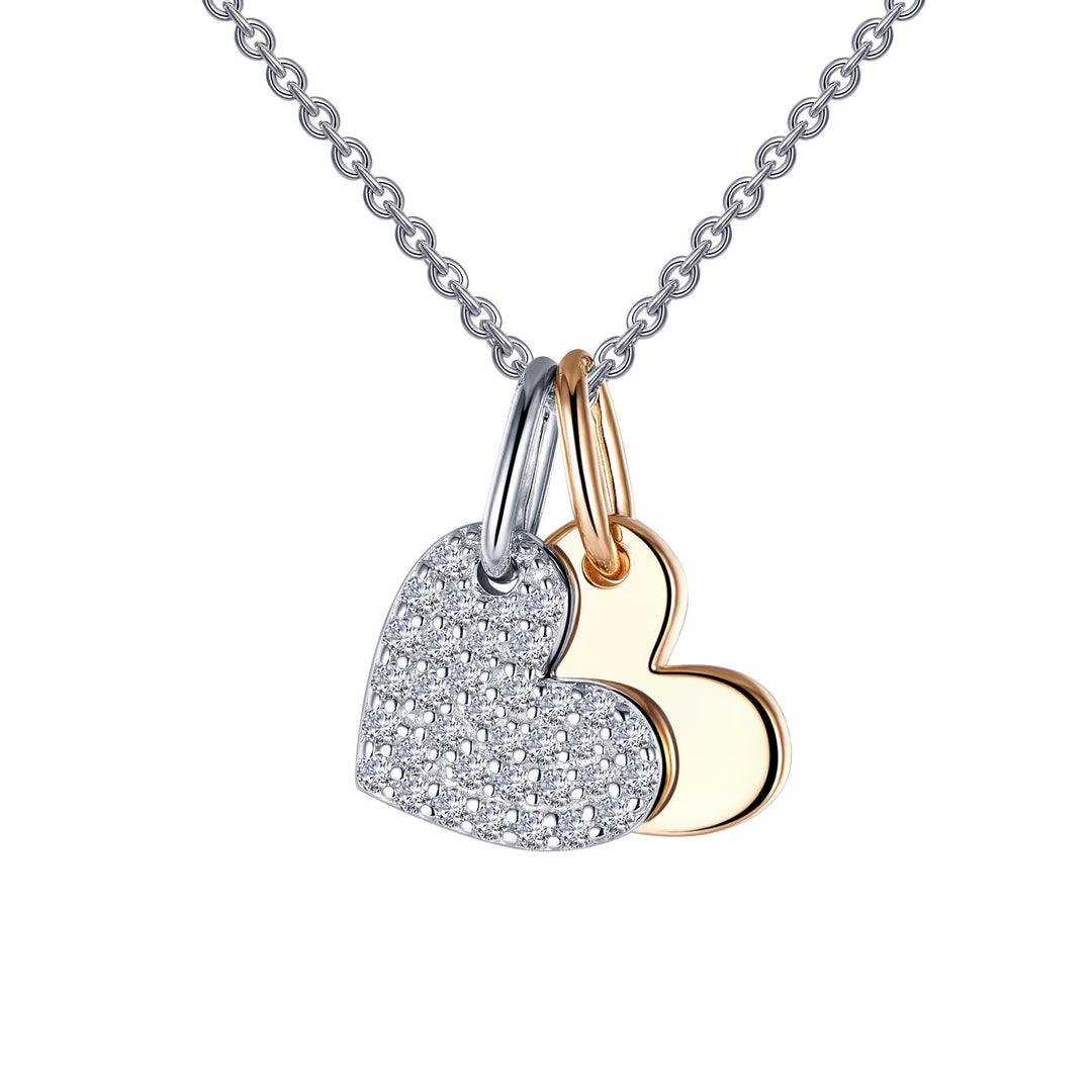 heart shadow charm pendant necklace