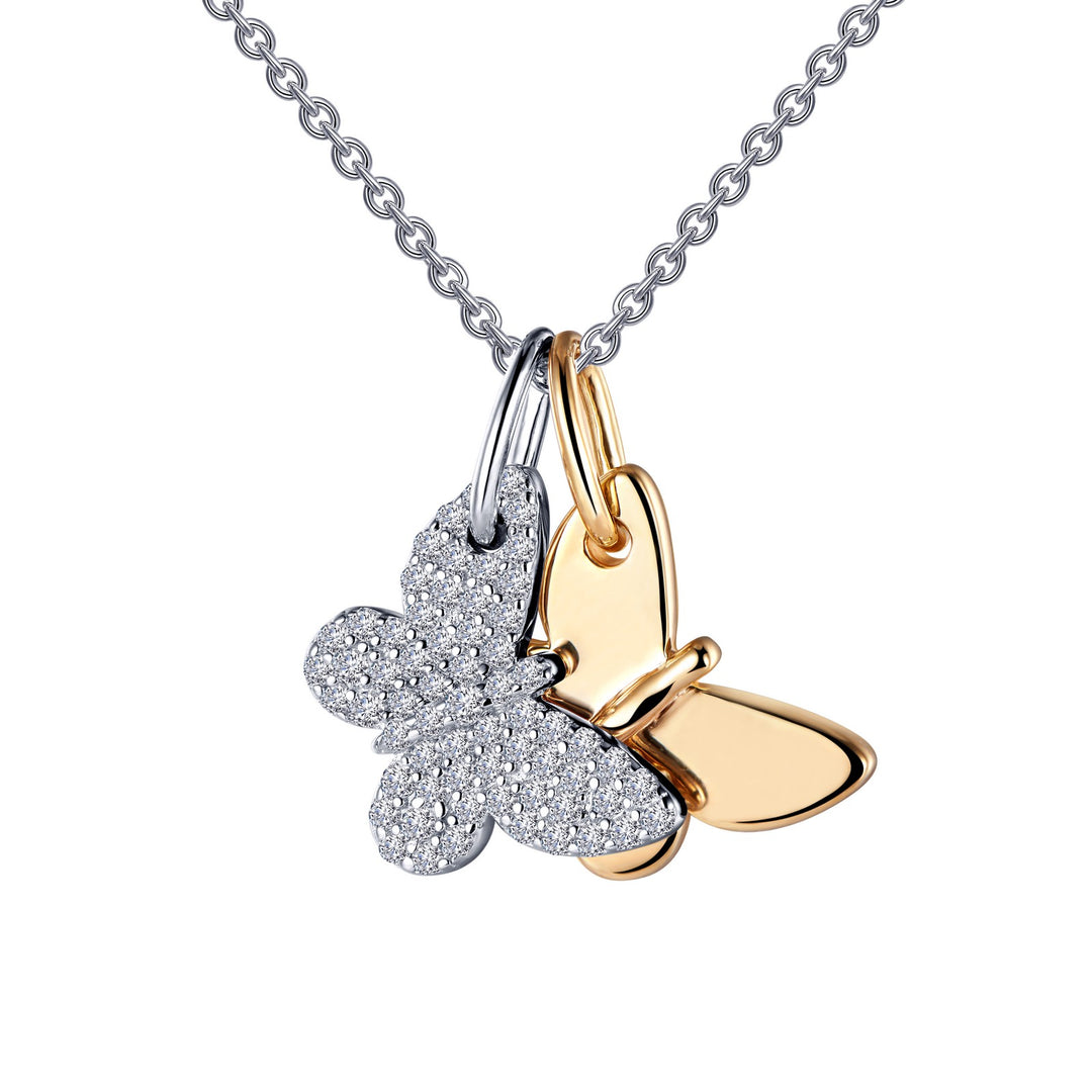 butterfly shadow charm necklace