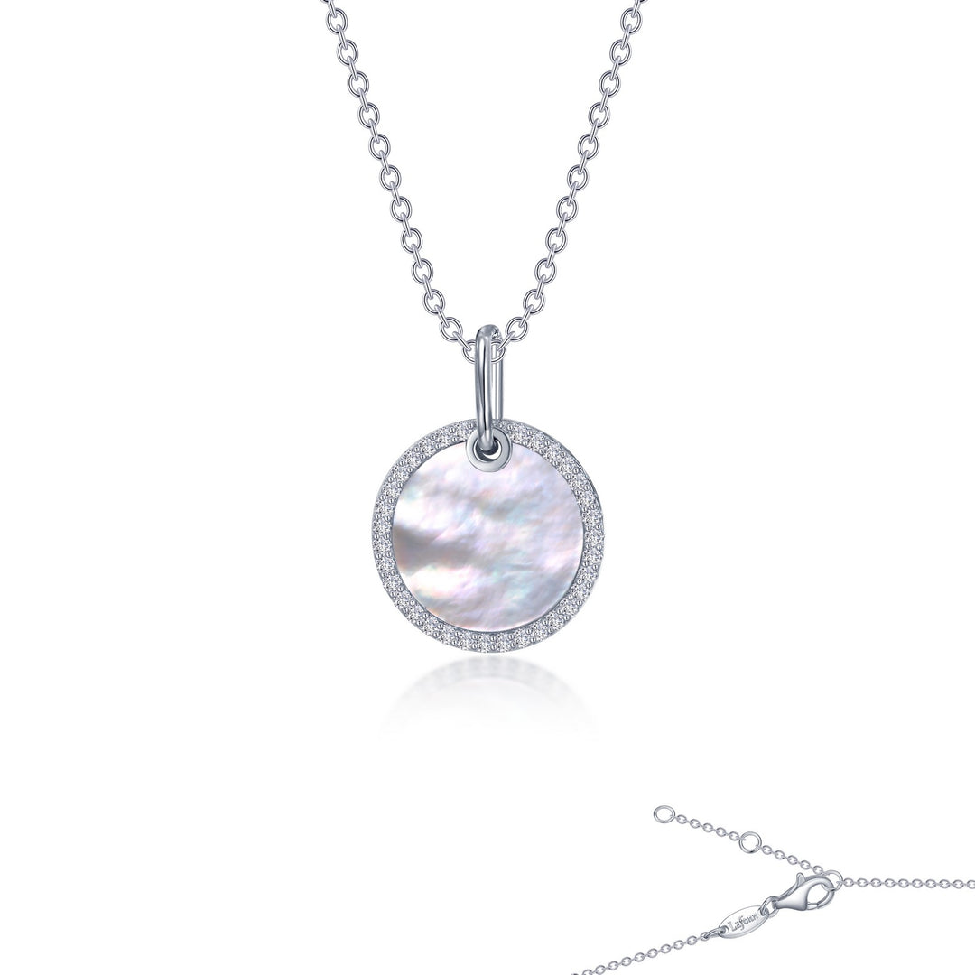 mother of pearl disc necklace