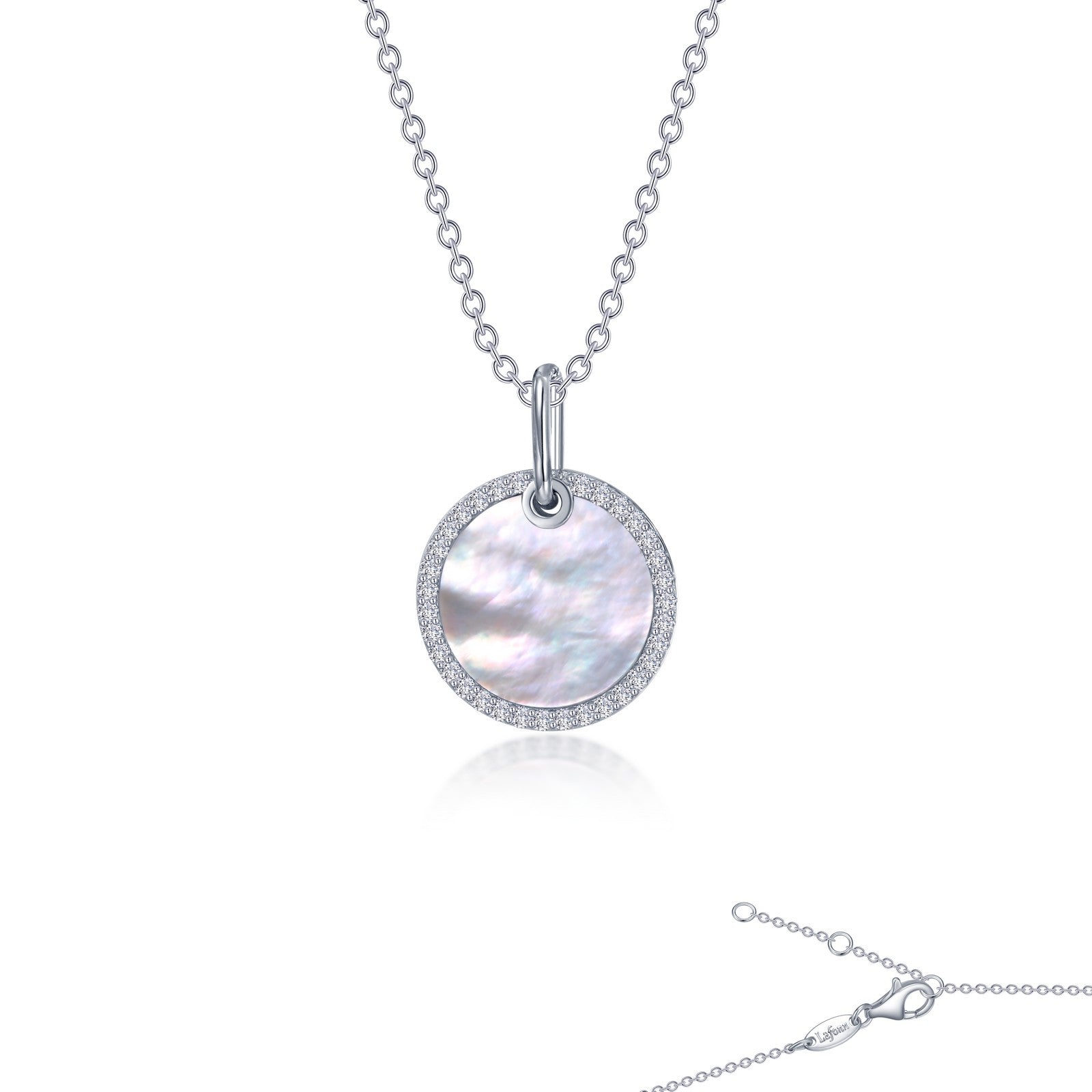 mother of pearl disc necklace