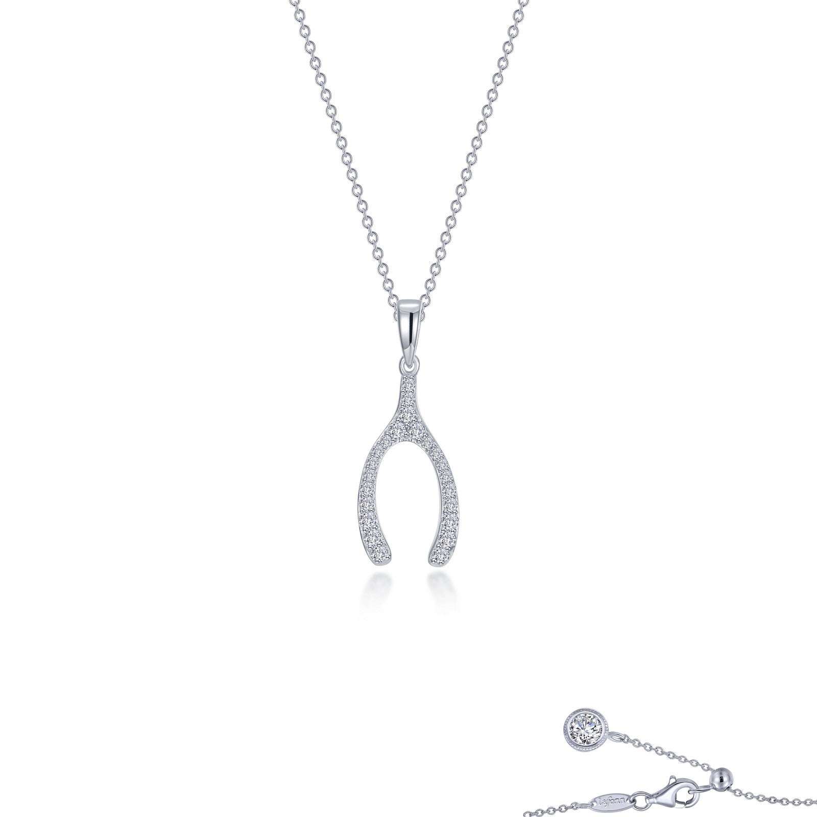 pave wishbone necklace
