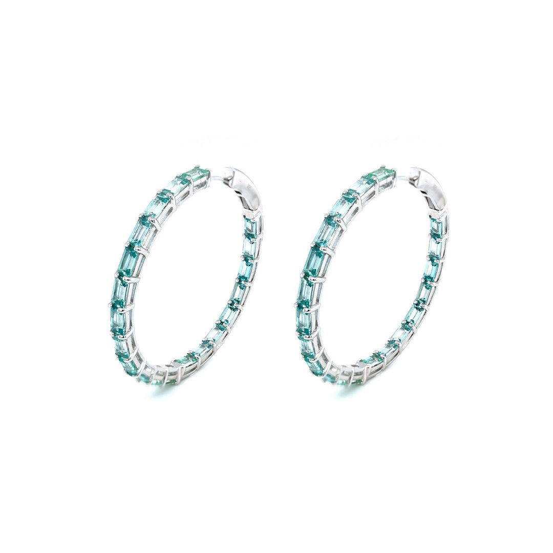 45 mm Fancy Lab-Grown Sapphire Hoop Earrings