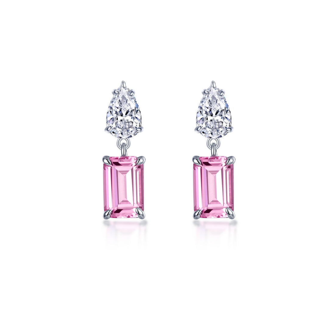 fancy lab grown sapphire drop earrings