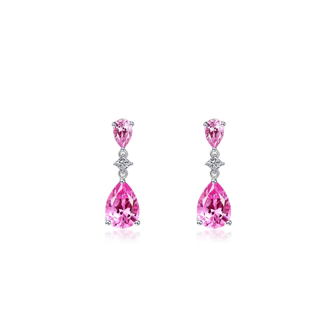 4 58 ctw fancy lab grown sapphire dangle earrings