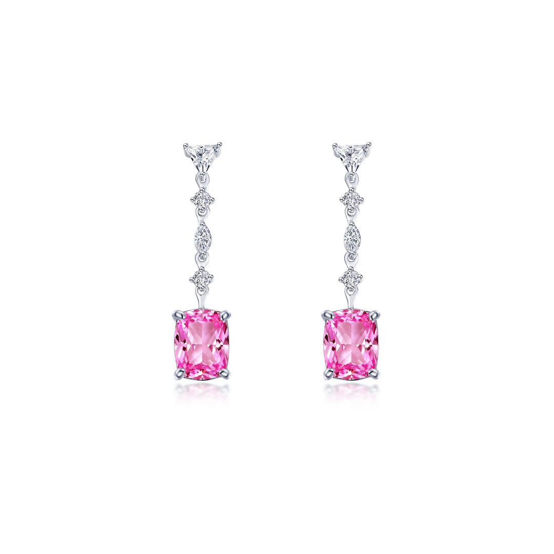 6 84 ctw fancy lab grown sapphire dangle earrings