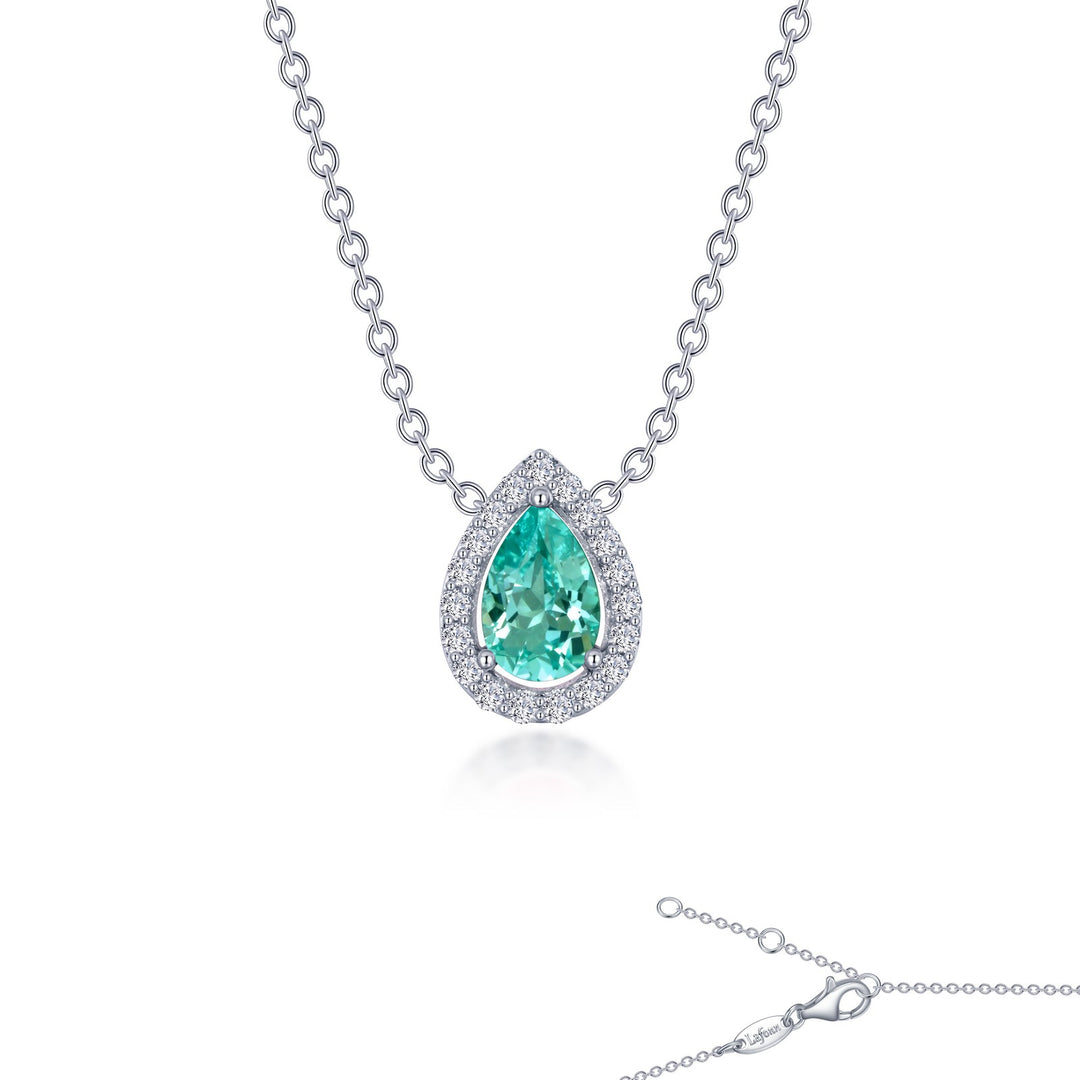 fancy lab grown sapphire halo necklace 3