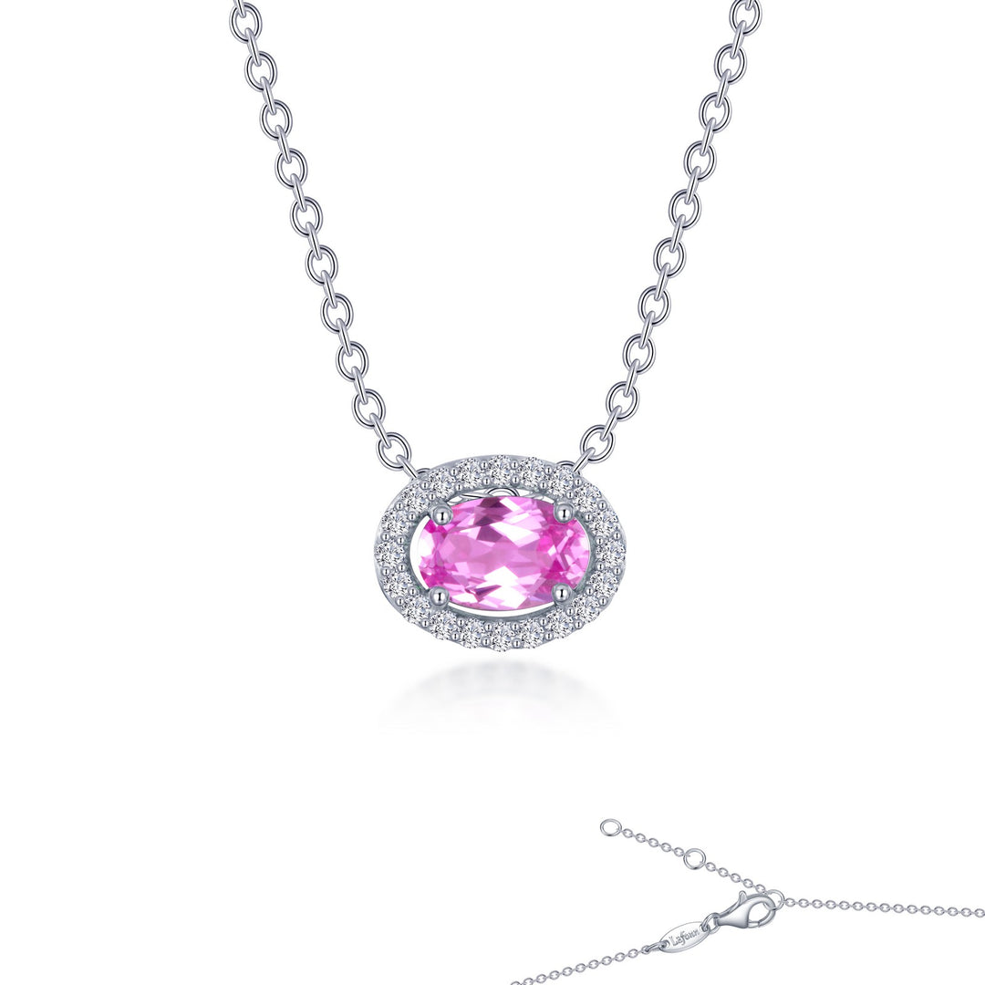 fancy lab grown sapphire halo necklace 4
