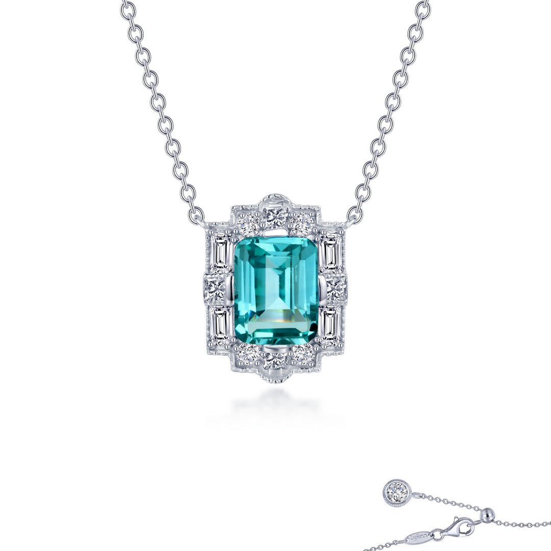 fancy lab grown sapphire halo necklace 5